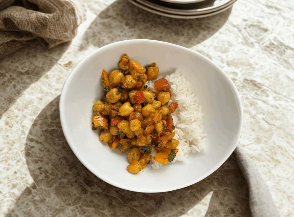 Vegan Bell Pepper Chickpea Stir Fry