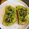 Vegan avocado toast with microgreens